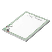 Aquarellpapagei grün Personalisiert von der Rezept Notizblock (Rotiert)