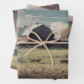 Aquarellpapier für Bauernhäuser Geschenkpapier Set (Beispiel)