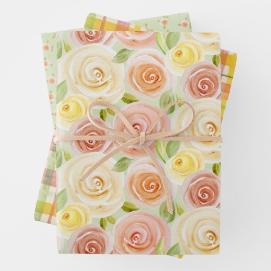 Aquarellpapier für Herbst-Rose Geschenkpapier Set (Beispiel)