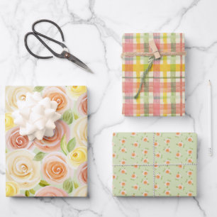 Aquarellpapier für Herbst-Rose Geschenkpapier Set