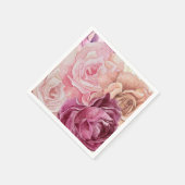 "Aquarellpapier Napkins - Elegante Rose de Floral Serviette (Ecke)