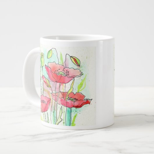 Aquarellpappel Jumbo-Tasse (Vorderseite Links)