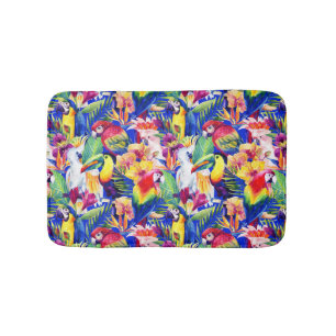 Aquarellparrosen Badematte