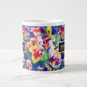 Aquarellparrosen| Name hinzufügen Jumbo-Tasse (Vorderseite)