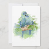 Aquarellparrots Blaugrün Save the Date (Rückseite)