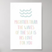 Aquarellpaste Mightier als Wellenposter Poster (Vorne)