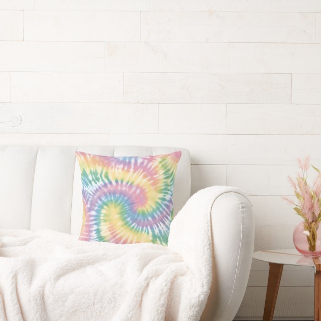 Aquarellpaste Rainbow Gefärbte Krawatte Kissen (Liege)