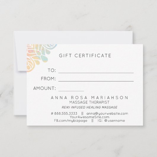 *~* Aquarellpastel Rainbow Mandala Spirituell (Rückseite)