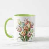 Aquarellpastel Tulip Bouquet Tasse (Links)
