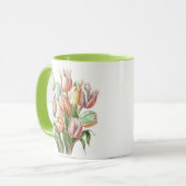 Aquarellpastel Tulip Bouquet Tasse (Vorderseite Links)