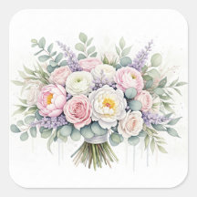 Aquarellpastel Wedding Bouquet Sticker
