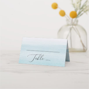Aquarellpastellblau Wasserkocher sanfte Hochzeit Platzkarte