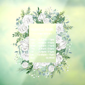 Aquarellpastellblauer Blumenkranz Öffnungszeiten Fensteraufkleber (Blatt 3)