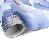 Aquarellpastellfarben Blau und Lila Peelingflora Geschenkpapier (Rolleneckpunkt)
