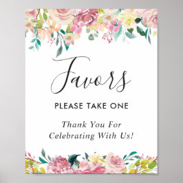 Aquarellpastellfarben Blush Gastgeschenke Hochzeit Poster
