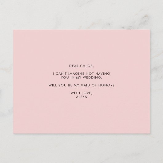 Aquarellpastellfarben, floral, meine Trauzeugin Einladungspostkarte (Rückseite)