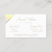 Aquarellpastellfarben Goldrahmen Öffnungszeiten Visitenkarte (Rückseite)