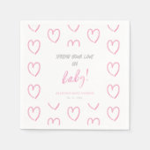 Aquarellpastellfarben Handgeschriebenes Baby Dusch Serviette (Vorderseite)