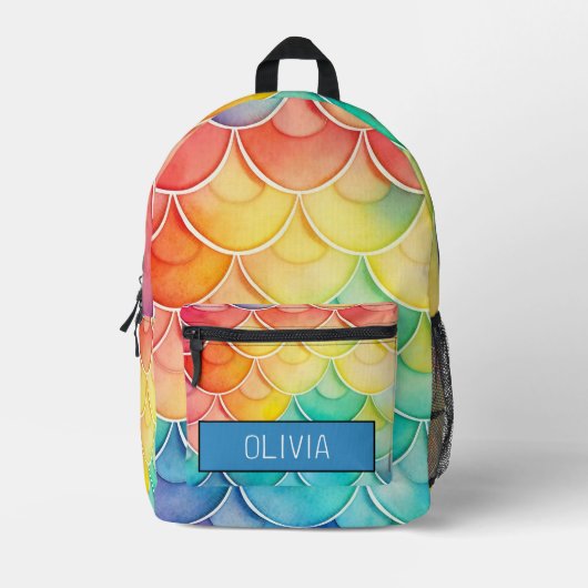 Aquarellpastellfarben Niedliches Monogramm Bedruckter Rucksack (Vorderseite)