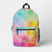Aquarellpastellfarben Niedliches Monogramm Bedruckter Rucksack (Vorderseite)