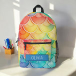 Aquarellpastellfarben Niedliches Monogramm Bedruckter Rucksack<br><div class="desc">Verlängern Sie den Tag Ihres Kindes mit dem Niedlichen Monogram-bedruckten Rucksack in Aquarellfarben, Pastellfarben und Regenbogen. Dieser bezaubernde Rucksack ist mit einem wunderschönen, pastellfarbenen Regenbogendesign mit flauschigen Wolken ausgestattet, das mit dem Monogramm Ihres Kindes für eine persönliche Touch angepasst werden kann. Es ist aus langlebigen Materialien gefertigt und verfügt über...</div>