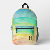 Aquarellpastellfarben Niedliches Monogramm Bedruckter Rucksack (Vorderseite)