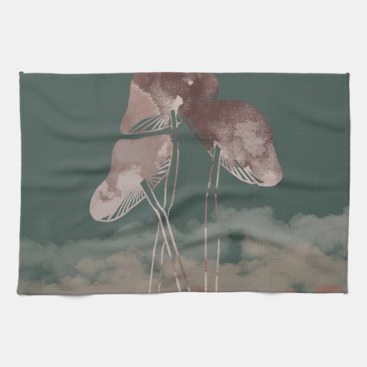 Aquarellpastellfarben Pilz Geschirrtuch (Horizontal)