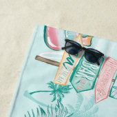Aquarellpastellfarben Pink Green Beach Summer Surf Strandtuch (Beispiel)