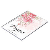Aquarellpastellfarben Pink Peonies Personalisiert Notizblock (Linke Seite)