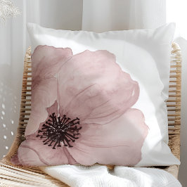 Aquarellpastellfarben Pink Poppy Kissen