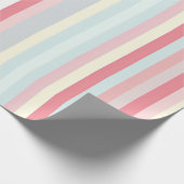 Aquarellpastellfarben Pink Xmas Candy Cane Muster Geschenkpapier (Ecke)