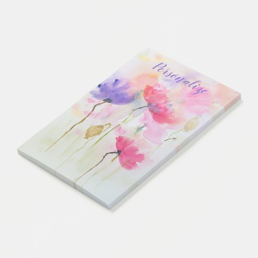 Aquarellpastellfarben Post-it Klebezettel (angewinkelt)