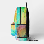 Aquarellpastellfarben Rainbow Clouds Monogram Bedruckter Rucksack (Rechts)