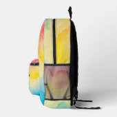Aquarellpastellfarben Rainbow Clouds Monogram Bedruckter Rucksack (Rechts)