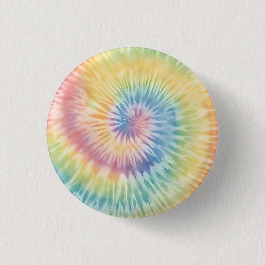 Aquarellpastellfarben Rainbow Gefärbte Krawatte Button (Vorderseite)