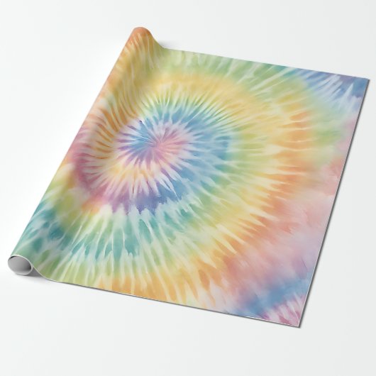Aquarellpastellfarben Rainbow Gefärbte Krawatte Geschenkpapier (Ungerollt)