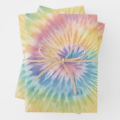 Aquarellpastellfarben Rainbow Gefärbte Krawatte Geschenkpapier Set (Beispiel)