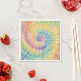 Aquarellpastellfarben Rainbow Gefärbte Krawatte Serviette