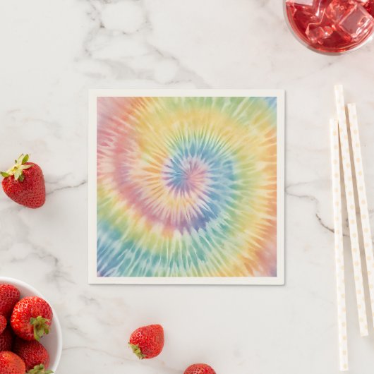 Aquarellpastellfarben Rainbow Gefärbte Krawatte Serviette (Beispiel)