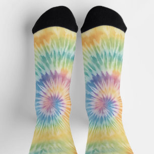 Aquarellpastellfarben Rainbow Gefärbte Krawatte Socken