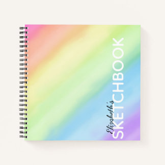 Aquarellpastellfarben Rainbow Gradient Name Sketch Notizblock