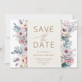 Aquarellpastellfarben Save the Date floral Einladung