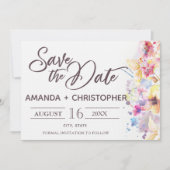 Aquarellpastellfarben | Save the Date Karte (Vorderseite)