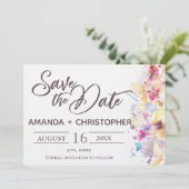 Aquarellpastellfarben | Save the Date Karte (Stehend Vorderseite)
