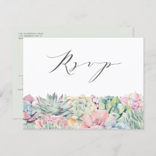 Aquarellpastellfarben Succulents Garland Wedding R Postkarte