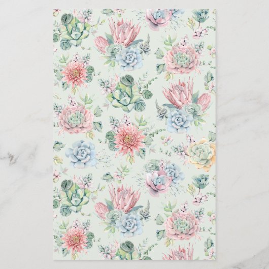 Aquarellpastellfarben Succulents Hochzeit Einladun (Rückseite)