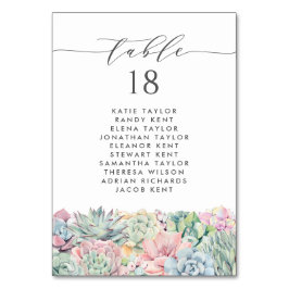 Aquarellpastellfarben - Sukkulationen für Hochzeit Tischnummer