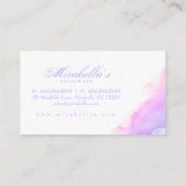 Aquarellpastellfarben Trendweiß Minimalistisch Visitenkarte (Rückseite)