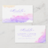 Aquarellpastellfarben Trendweiß Minimalistisch Visitenkarte (Vorne/Hinten)