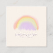 Aquarellpastellfarben und Regenbogen QR CODE Quadratische Visitenkarte (Vorderseite)